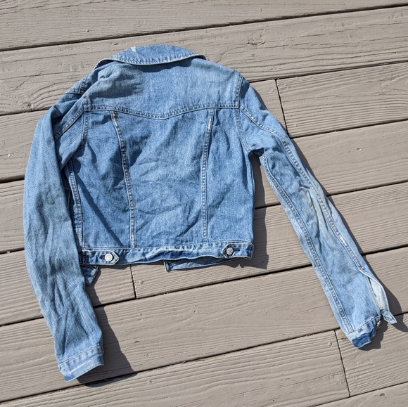 Y2K American Eagle Distressed Jean Jacket Size XS - Picture 4 of 7